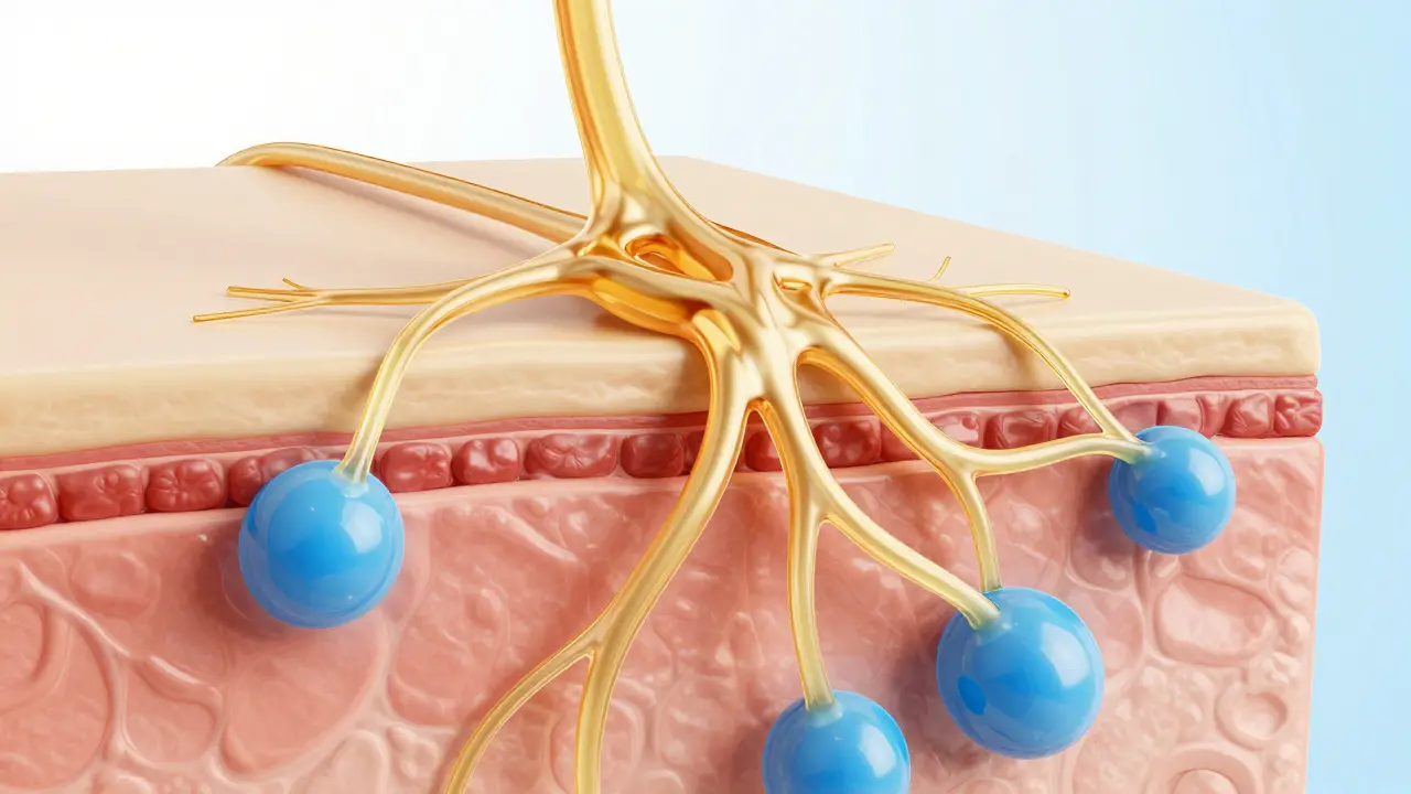 Ilustrace odtoku lymfy a detoxikace tkání v těle.