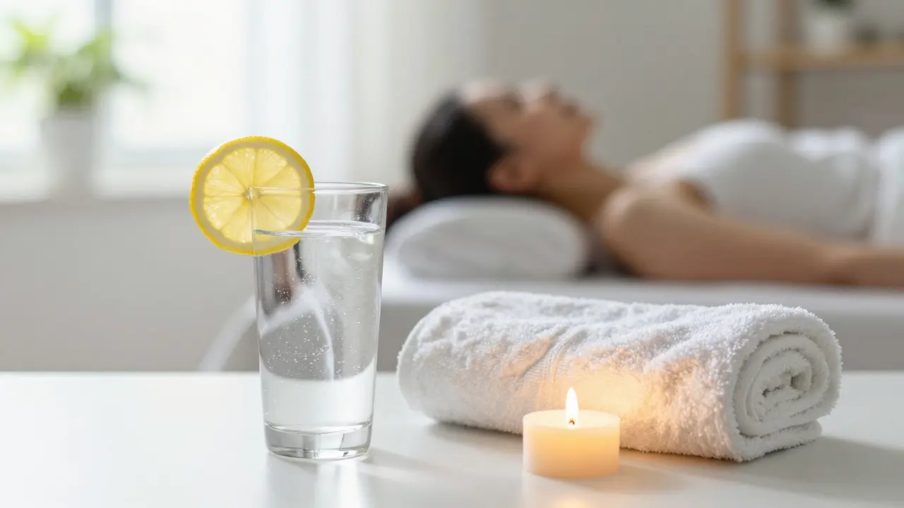 Kompozice symbolizující detoxikaci, hydrataci a celkové zregenerování těla